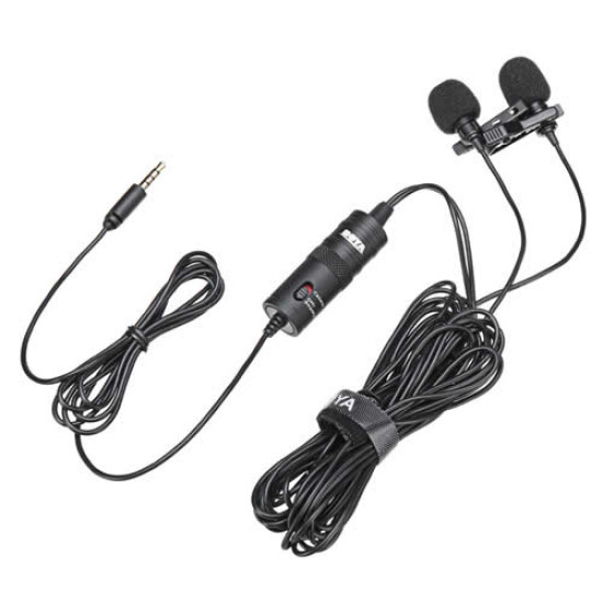 Boya By-M1dm (Double Mic) Omni Directional Dual Lavalier Microphone