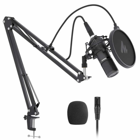 MAONO AU-PM320S Professional XLR Condenser Microphone Kit, Cardioid Vocal Studio Recording Mic for Streaming, Voice Over, Project, Home-Studio