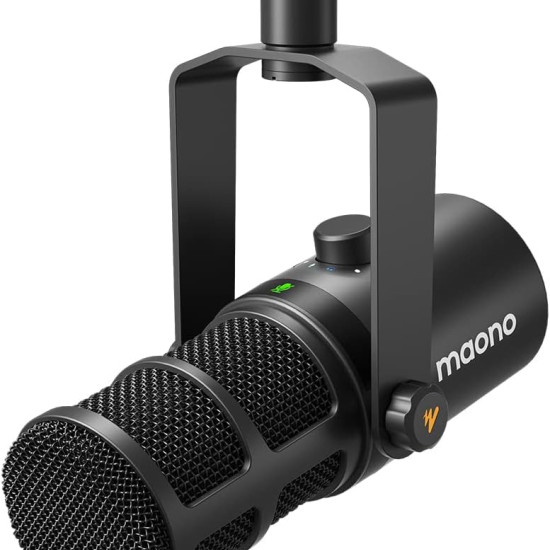 MAONO PD400X Dynamic Microphone, USB/XLR Podcast PC Microphone with Software, EQ,Tap-to-Mute, Headphone Jack, Gain Knob & Volume Control, Studio Mic for Broadcast, Recording, Streaming & Gaming 