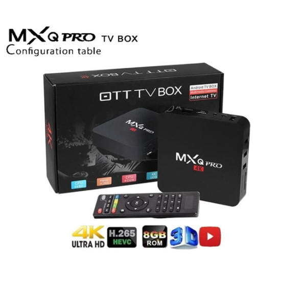 MXQ Pro 4K 1GB RAM 8GB ROM WiFi Android Streaming TV Box