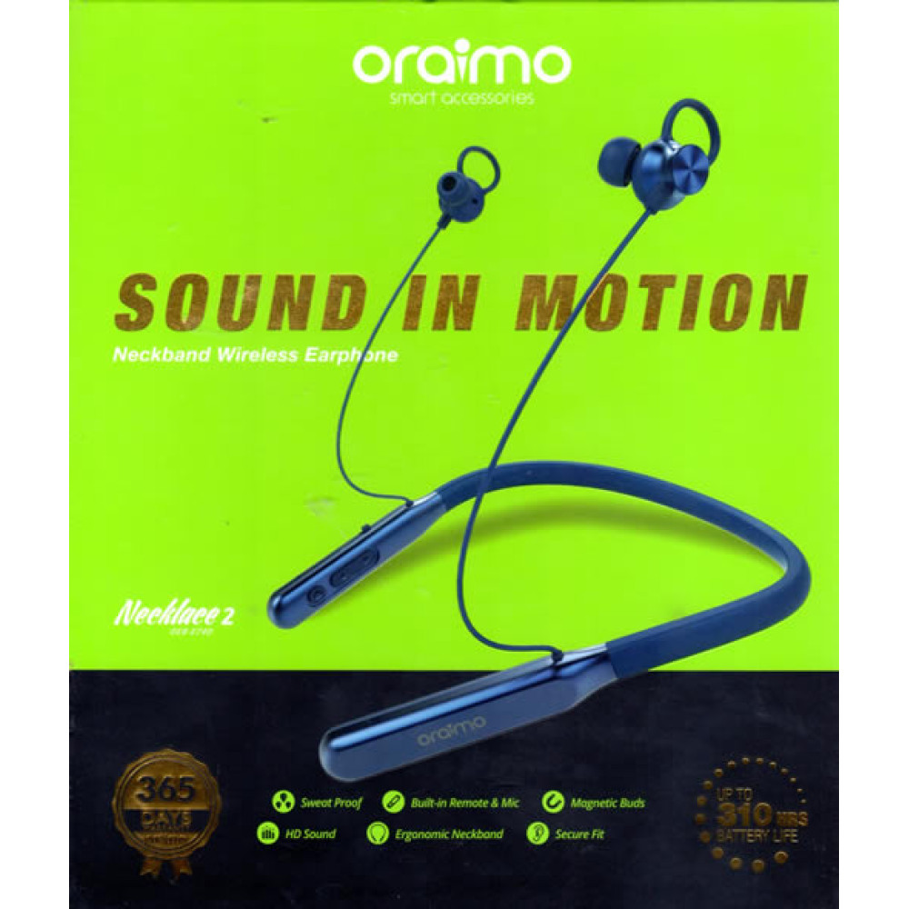 oraimo e74d neckband wireless earphone