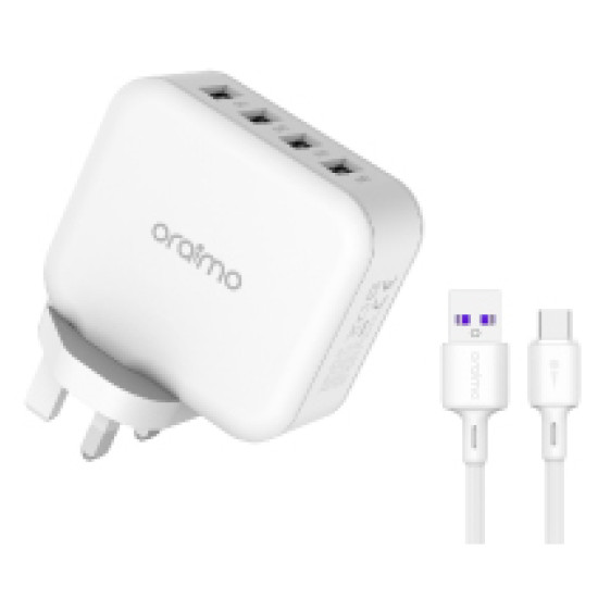 Oraimo POWERCUBE 4P 5.1A  Facst Charge Charger OCW-U81F- White