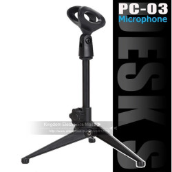 PC-03 Professional Adjustable Metal Desktop Handheld Table Tripod Microphone Stand Holder With Clip Mount Shock