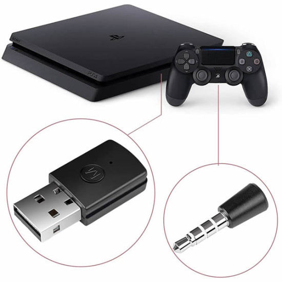 GENERAL Bluetooth Dongle 4.0 USB Bluetooth Adapter Receiver for PS4 Controller Console