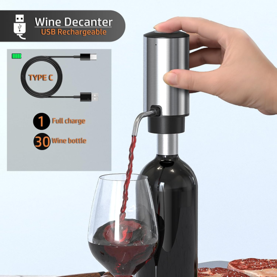 Rechargeable Wine Aerator and  Dispenser 