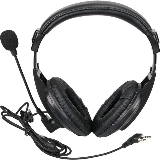 Retevis Overhead Noise Reduction Walkie Talkie Headset 2 Pin, Boom Mic, Compatible with Retevis RT22 RT21 H-777 RT68 RT19 Baofeng UV-5R BF-F8HP BF-888S, Two Way Radio Headset for Camera Team