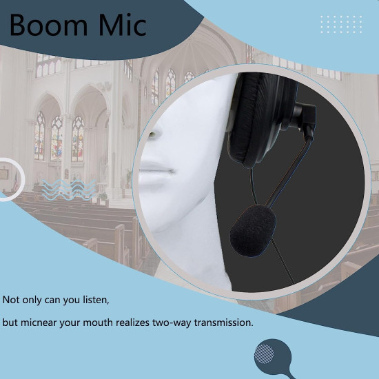 Retevis Overhead Noise Reduction Walkie Talkie Headset 2 Pin, Boom Mic, Compatible with Retevis RT22 RT21 H-777 RT68 RT19 Baofeng UV-5R BF-F8HP BF-888S, Two Way Radio Headset for Camera Team