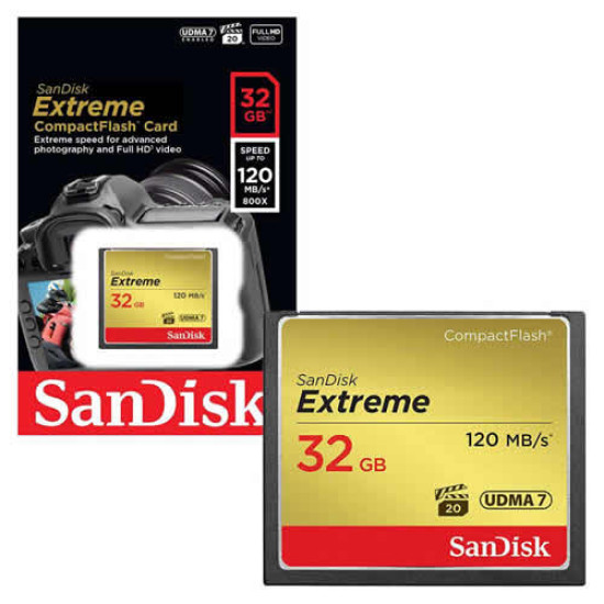 SANDISK CF CARD 32GB 120MBS