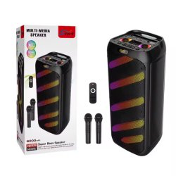 SING-E ZQS10210 Portable Party Outdoor Speaker with Dual Microphone Bluetooth Subwoofer with LED Light 