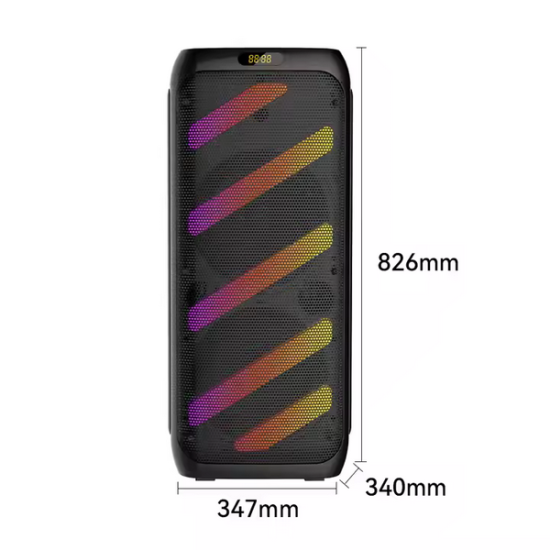 SING-E ZQS10210 Portable Party Outdoor Speaker with Dual Microphone Bluetooth Subwoofer with LED Light 