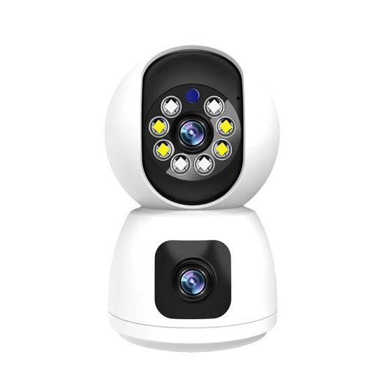 Tuya Indoor Security Camera with  Dual Lens Smart Tracking Dual Light Wireless Wi-Fi Security Camera