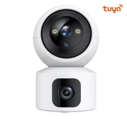 Tuya Indoor Security Camera with  Dual Lens Smart Tracking Dual Light Wireless Wi-Fi Security Camera