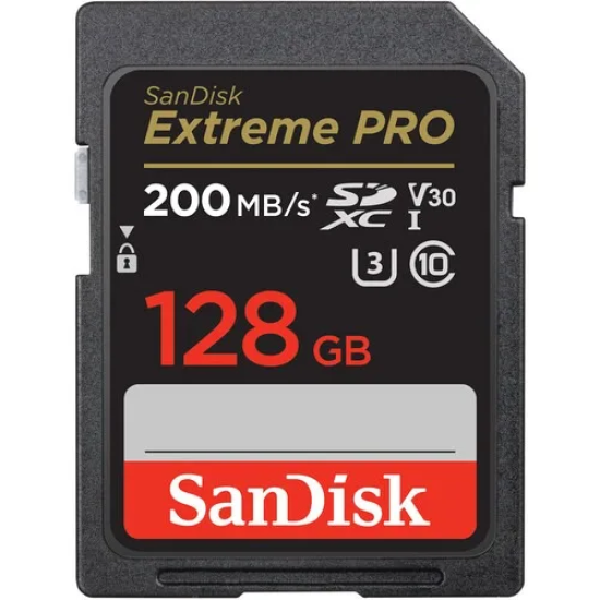 SanDisk 128GB Extreme Pro Sdxc Memory Card For Camera - 200mb/s Speed Memory Card