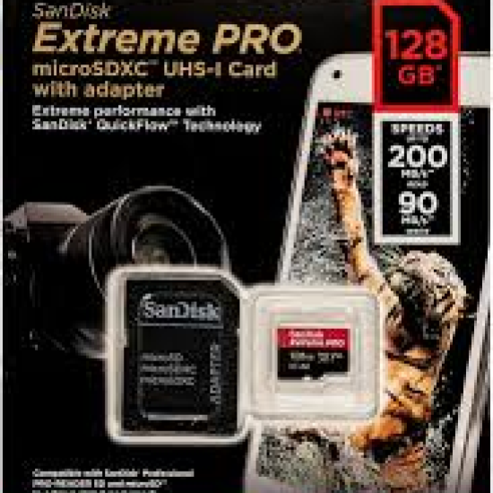 SanDisk Extreme Pro Micro SDXC 128gb Memory Card - 200mb/s