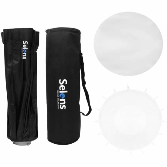 Selens 85cm 16 Rods Quick Folding Portable Beauty Dish Umbrella Softbox with Bowens Speedring Mount for Portrait/Product Photography Photo Studio