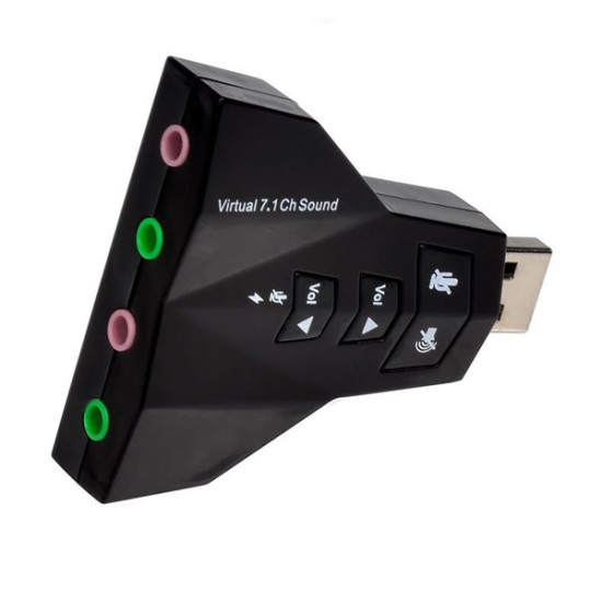 Sound Card Usb7.1 Sound Card 4-Channel Binaural Dual Microphone Aircraft Sound Card Supports W8 And W10 Systems