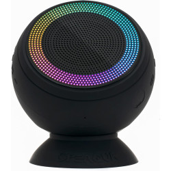 Speaqua – Barnacle X Portable Bluetooth Speakers Waterproof (IP68) with Built in Internal Storage (2,000 Songs), RGB Smart Lighting, Party Pairing, Floatable, Dual EQ Enhanced Audio - Manta Ray Black