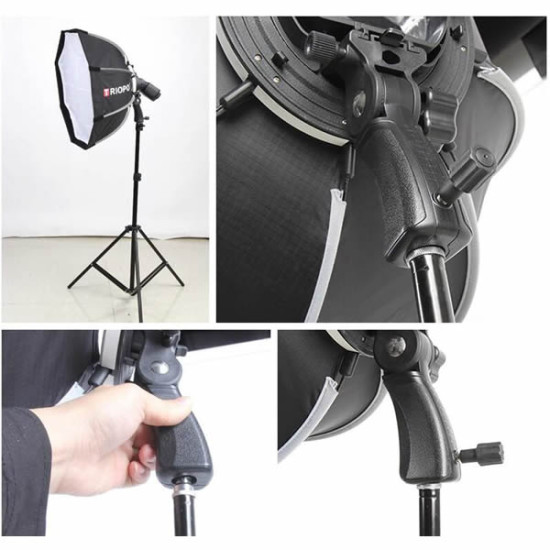 Triopo 90cm / 35" Octagon Softbox for Speedlight Flash with Portable Grip for Studio Strobe Equipment Photography