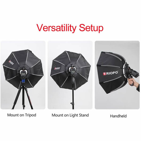 Triopo 90cm / 35" Octagon Softbox for Speedlight Flash with Portable Grip for Studio Strobe Equipment Photography