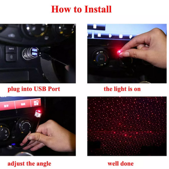 Usb Laser Light for Car LED Interior Car Star Night Lights Roof Star for Ceiling Star Master