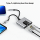 VR-1056Pro 3 in 1 8 Pin + USB-C / Type-C Male to 8 Pin Charging + Ethernet + 3.5mm Earphone Female Adapter VR-1056Pro 3 in 1 8 Pin + USB-C / Type-C Male to 8 Pin Charging + Ethernet + 3.5mm Earphone Female Adapter