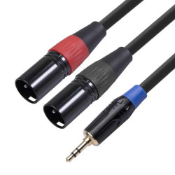 XLR Cable 5mm Jack Male To Dual XLR Male Splitter Patch Cable for Mic Speakers Sound Consoles Amplifier Not Balanced