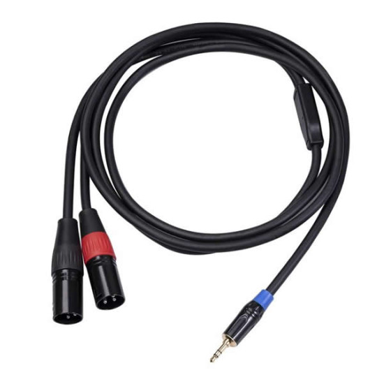 XLR Cable 3mm Jack Male To Dual XLR Male Splitter Patch Cable for Mic Speakers Sound Consoles Amplifier Not Balanced