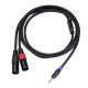 XLR Cable 3mm Jack Male To Dual XLR Male Splitter Patch Cable for Mic Speakers Sound Consoles Amplifier Not Balanced