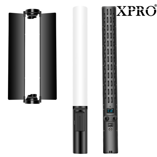 XPRO Handheld RGB Light Wand LED Video Light Stick with APP Control & Barndoor 360°Full Color 18W Dimmable 2800K~6800K CRI95+ Photography Tube Lights XP120ST