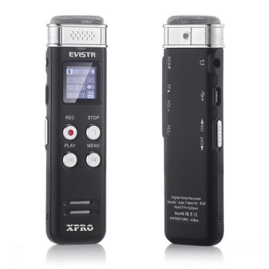 XPRO 8GB  XP-550 DIGITAL VOICE RECORDER AND DICTAPHONE