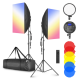 XPRO LED Softbox Lighting Kit (2 in 1)  50 X 70CM 2.4GHz Remote,Light Stand&Yellow/Blue Filter for Photo Studio Video