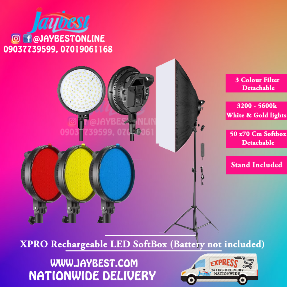 Neewer 20'' × 28'' 2-Pack 2.4GHz LED Softbox Lighting with Color