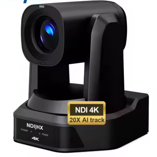 XPRO NDI PTZ Camera 20X Optical Zoom 4K Live Streaming Auto Tracking Camera with SDI/HDMI/USB3.0/IP for Church Worship Education Events Support POE