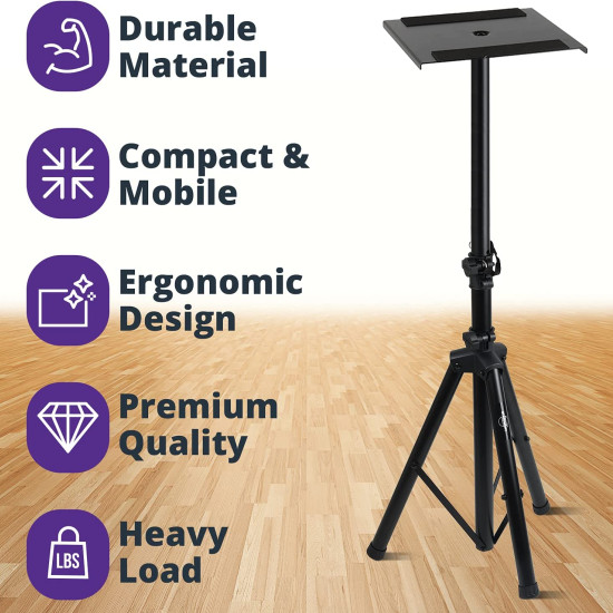 Xpro XPZ-610 Studio Monitor Speaker Stands - Heavy-Duty Support