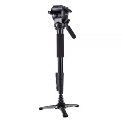 YUNTENG VCT-588 PROFESSIONAL ALUMINUM ALLOY CAMERA MONOPOD WITH FLUID PAN HEAD UNIPOD HOLDER 1/4 INCH 3/8 INCH SCREW MOUNTS MAX. HEIGHT 145CM MAX. LOAD CAPACITY 5KG