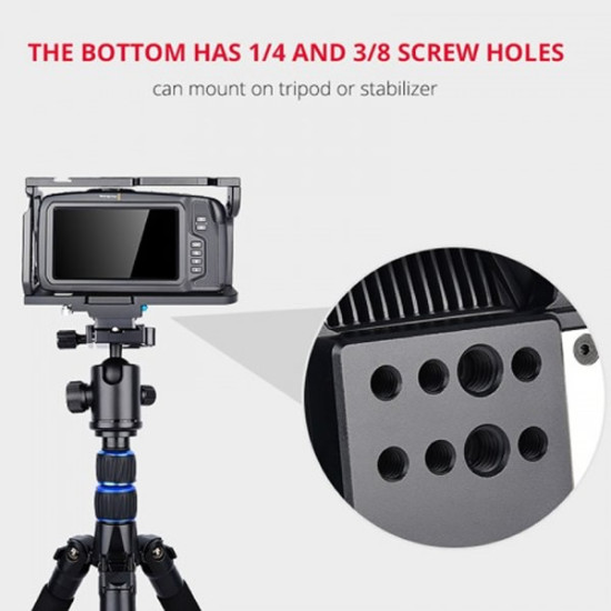 Yelangu C9 Camera Rig Cage for BMPCC 4K 6K Blackmagic Design Pocket Cinema Black Magic Camera with Quick Plate and Top Handle