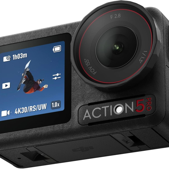 DJI Osmo Action 5 Pro Adventure Combo, Action Camera 4K with 12h Extended Battery Life with 3 Batteries, Stabilization, Dual OLED Touchscreens