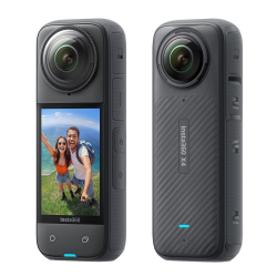 Insta360 X4 Motorcycle Bundle- 8K Waterproof 360 Action Camera, 4K Wide-Angle Video, Removable Lens Guards, 135 Min Battery Life, AI Editing, Stabilization