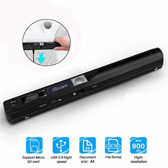 iScan Cordless Handheld Portable Scanner 900DPI Color