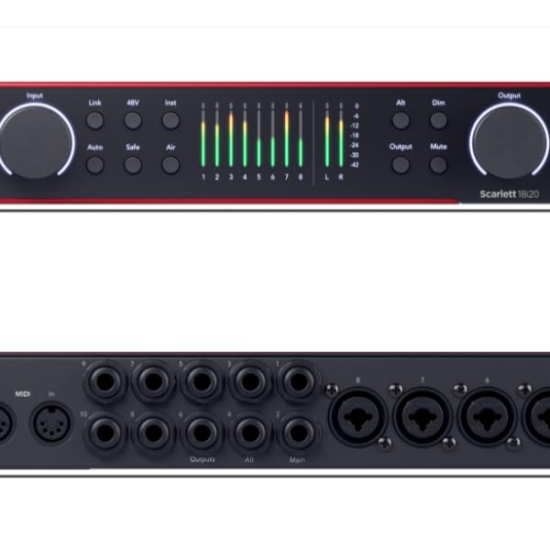 Focusrite Scarlett 18i20 4th Gen USB Audio Interface, for Multitrack Recording, Music Production and Podcasting