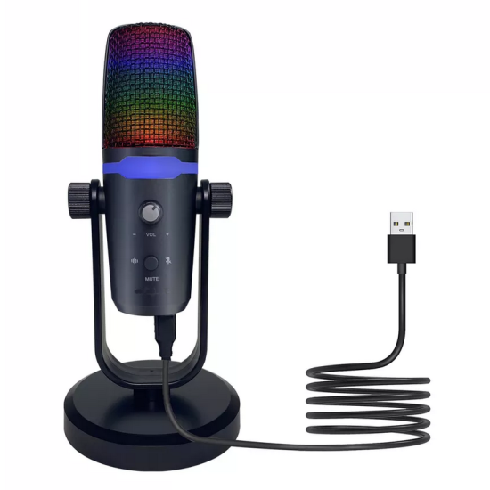 XPRO XPM86FX RGB USB Desktop Microphone Suitable For Podscasting, Gaming,  Singing And Recording